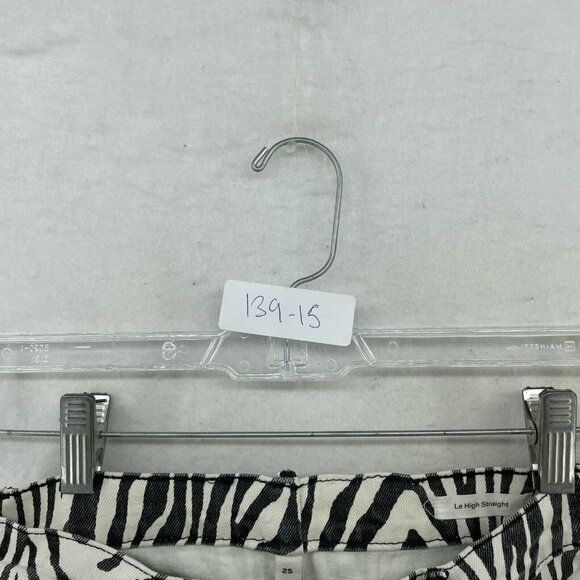 Frame Ankle Jeans Women's Sz 25 Black Le High Straight Zebra Print Denim - Picture 13 of 13